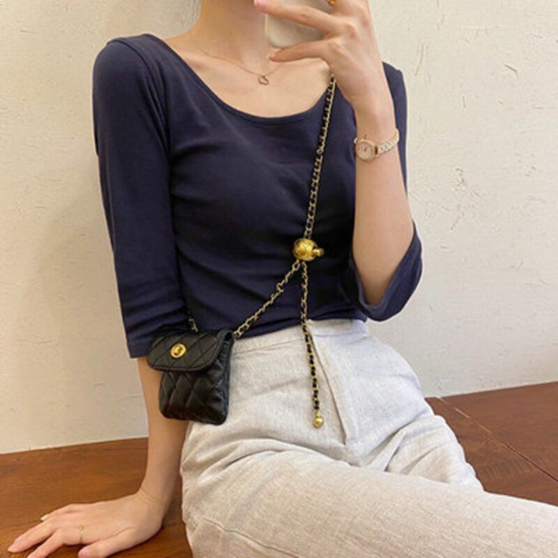 Chain Fanny Pack Leather Waist Bag Luxury Chest Pack Belt Shoulder Bag Crossbody