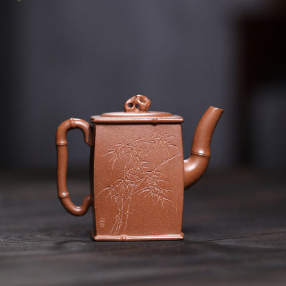 140ml Traditional Teapot Marked Hand Carved Master Pot Original Ore Jiangpo Clay