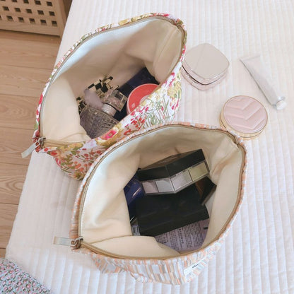 Romantic Cosmetic Bag Fabric Clutch Fresh Makeup Travel Organizer Storage Pouch