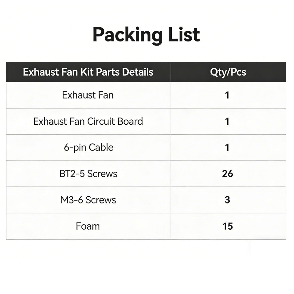 Original Bambu Lab External Exhaust Fan Kit for Bambu Lab P2S 3D Printers