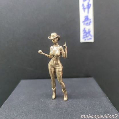 Pure Copper Western Cowboy Girl Sexy Plump Hand Model Ornaments