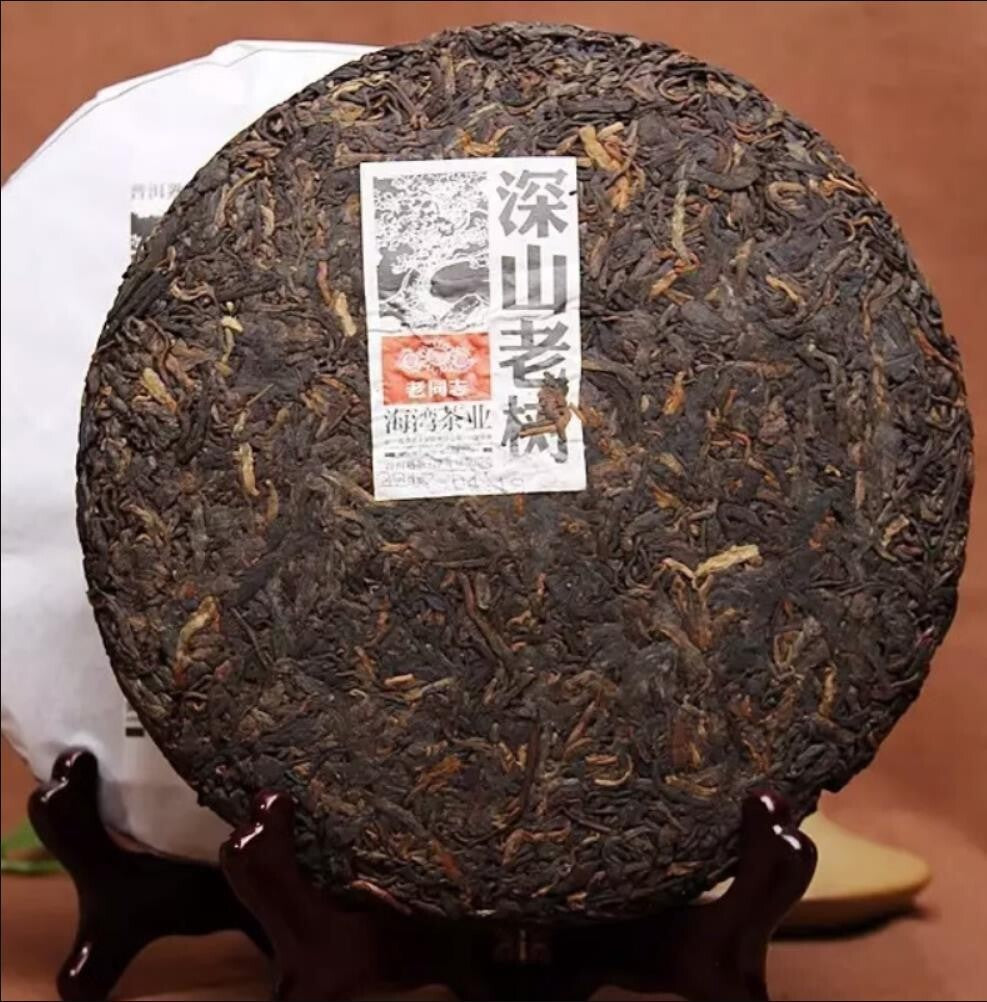 2017, China haiwan 500g lao tong zhi Shu Old Tree Puer Tea Cake Ripe Pu er erh