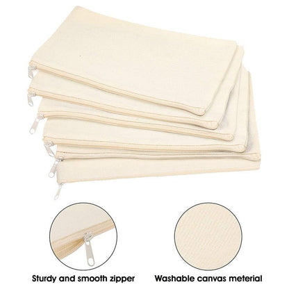 40 Pcs Canvas Pencil Pouch Zipper Makeup Bags Toiletry Storage Purses 21*12 CM