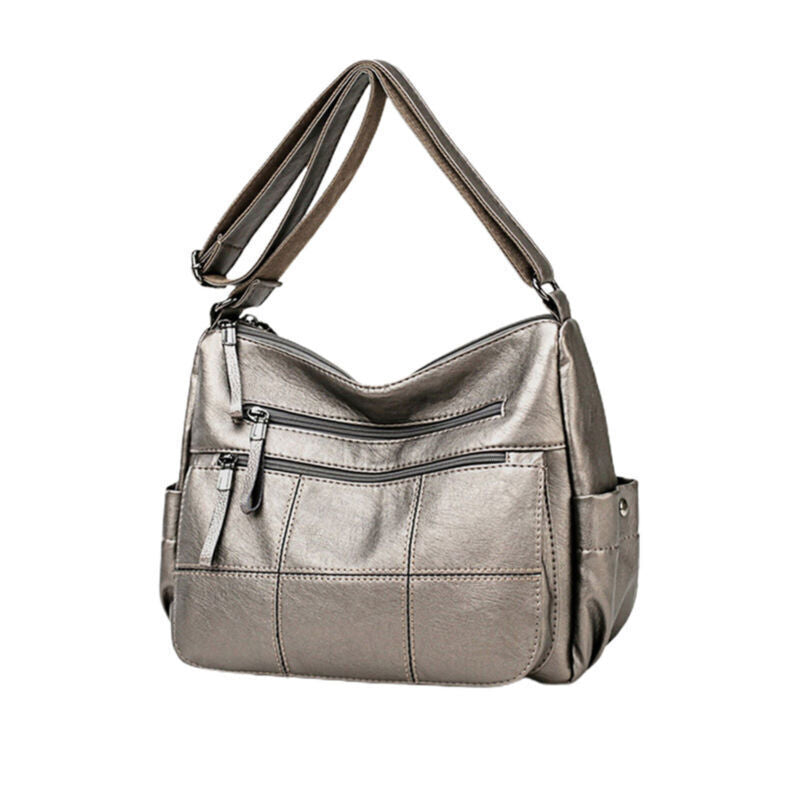 Multi-layer Soft Leather Leisure Crossbody Shoulder Bag Handbags Purse for Women