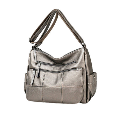 Multi-layer Soft Leather Leisure Crossbody Shoulder Bag Handbags Purse for Women