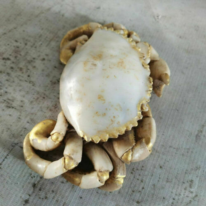 17cm Collected Antique Old White Jade Carved Crab Decorative Ornaments