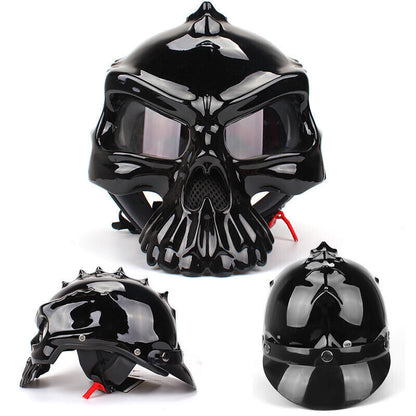 NEW Vintage Motorcycle Helmet Fashion Reversible Skull Half-Helmet For Men Women