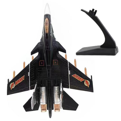 1:100 Pull Back Aviation Aircraft Plane Model J-15 Fighter Aircraft Sound&Light