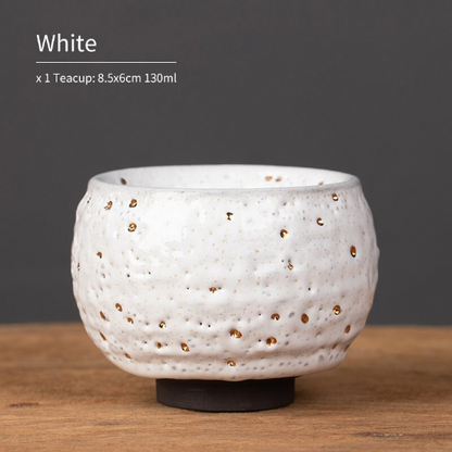 Red Ceramic Teacup Unique Shinoyaki Tea Cups 130 ml