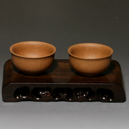 2pcs Real Yixing Zisha Duan Clay Kungfu Tea Cups Handmade Tea Set Home Decor