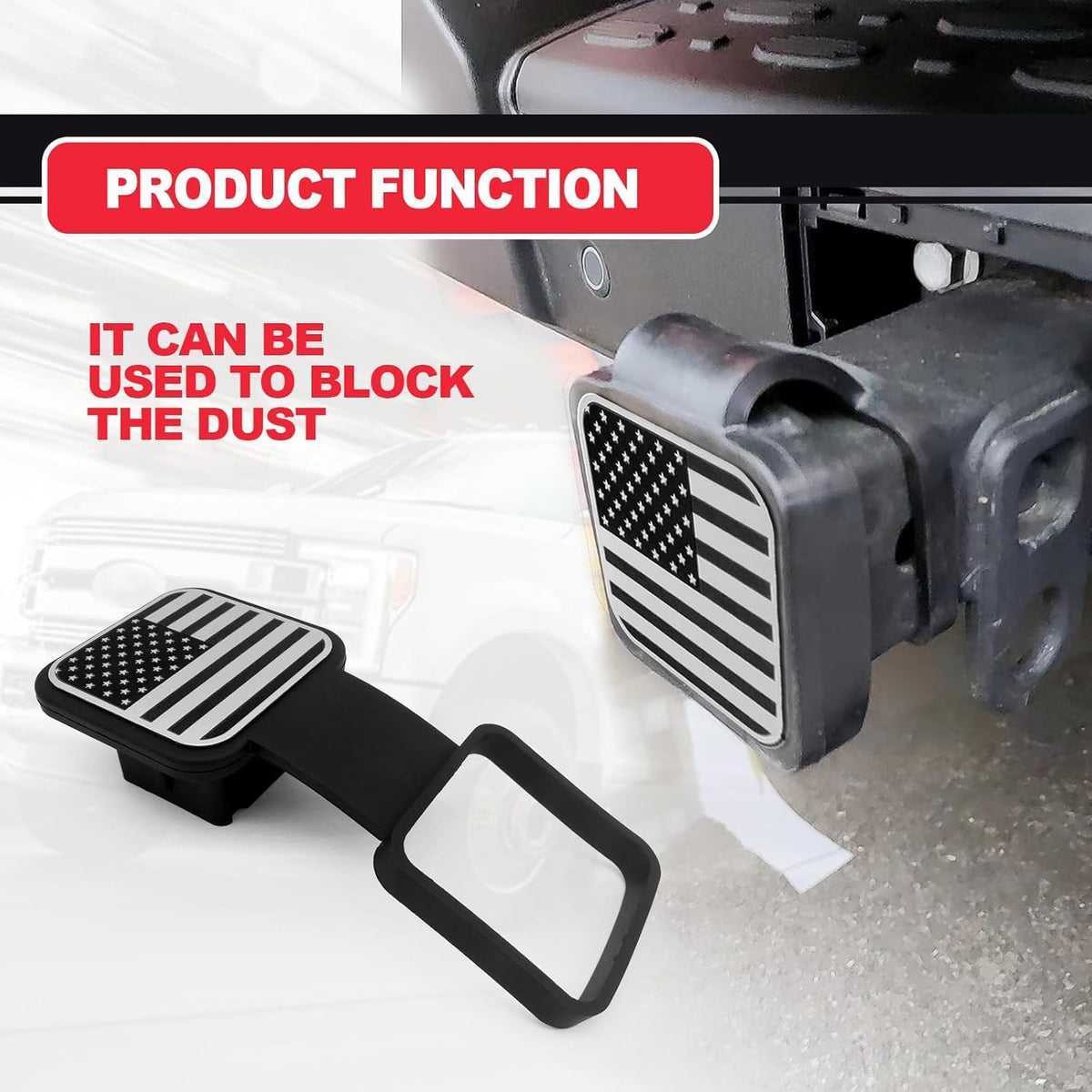 2" Trailer Tow Hitch Receiver Cover Plug Dust Cap Universal Fit Traction Cover