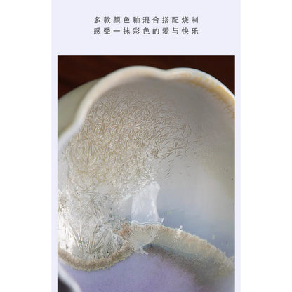 Jingdezhen Handmade Ceramic Kiln Purple Pot Flower Single Cup Light Elegant Pot