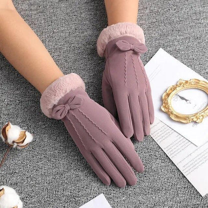 New Womens Cycling Cashmere Sheepskin Winter Warm Blue Short Gloves Nine Colors