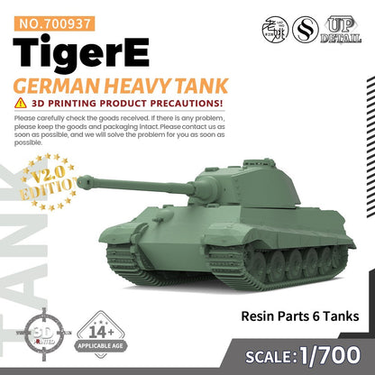 SSMODEL SS700937 1/700 Military Model Kit German TigerE Heavy Tank