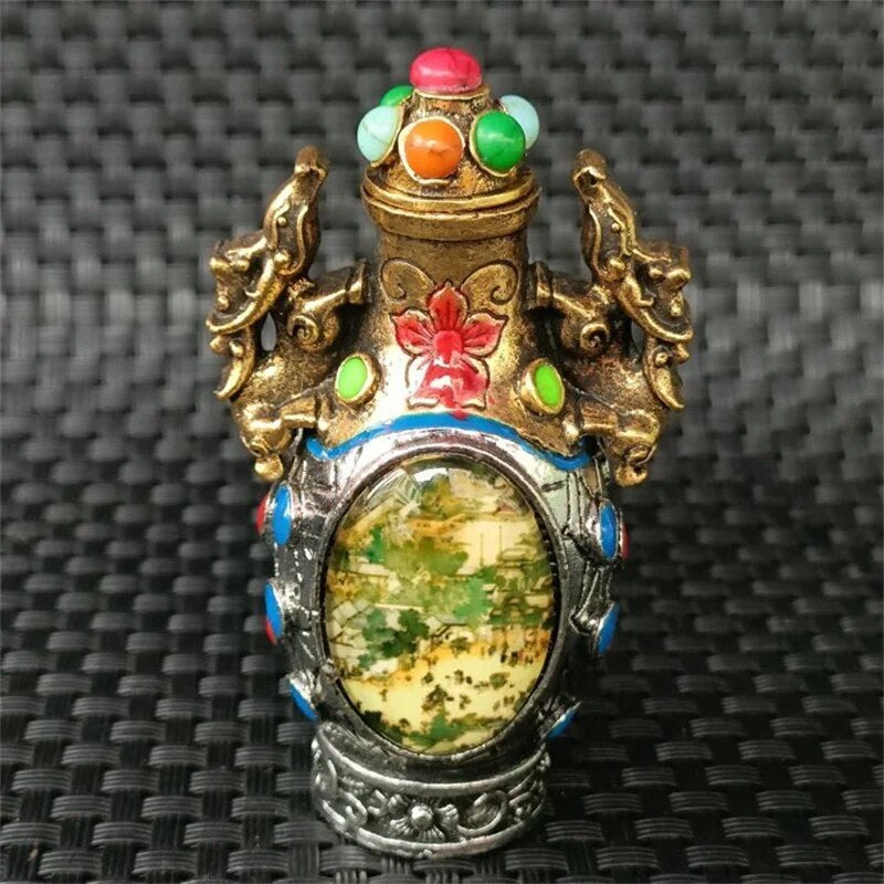 Retao Bronze Snuff Bottle Folk Handicraft Ornaments Object Pot