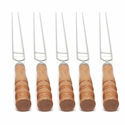 BBQ Forks 5pcs U-Shape Roasting Stainless Steel Barbeque Skewers Outdoor Cooking