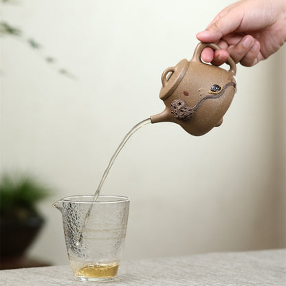 Handmade Tea Pot Lotus Carved Relief Real Yixing Zisha Duan Clay Master Pot New