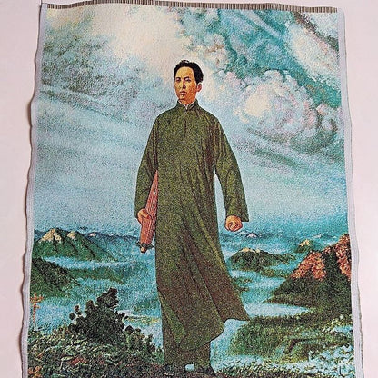 Mao Embroidery Tapestry Red Poster Cultural Revolution Wall Hanging Art 60*90cm