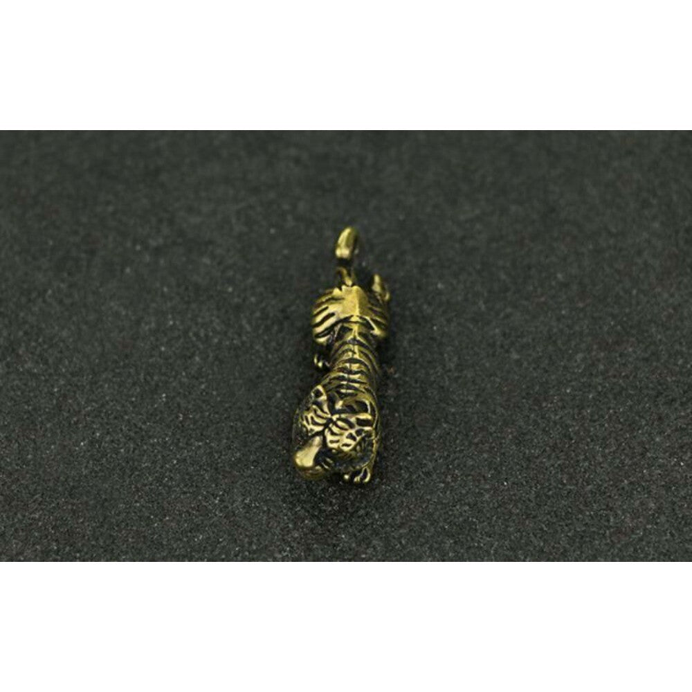 Old Bronze Handmade Small Tiger Statue Figure Tea Pet Decoration Rare Chinese