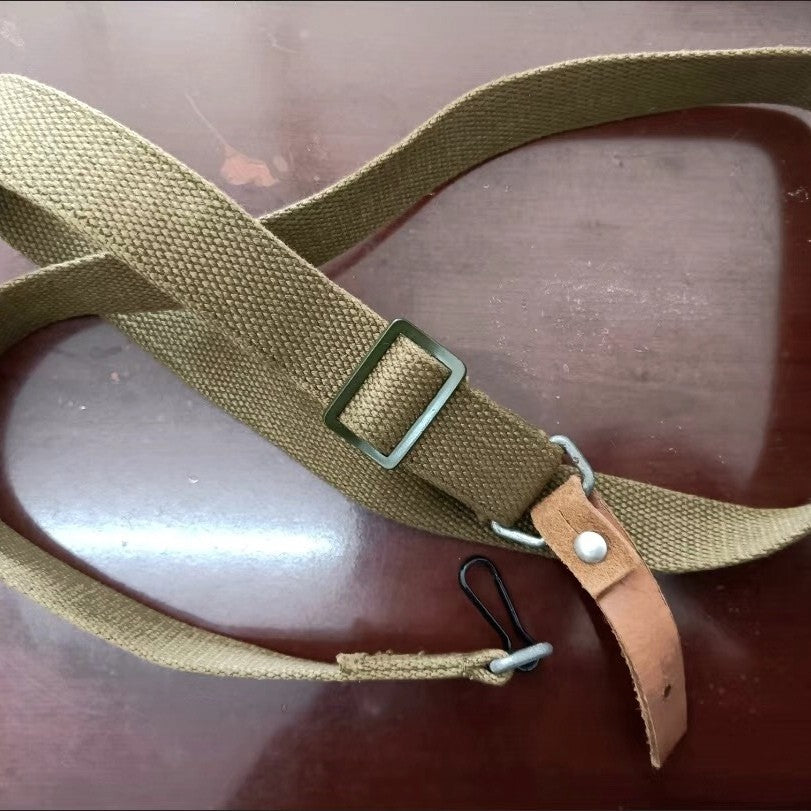 NOS Vintage 1970s Canvas & Leather Shoulder Strap Military Surplus 79