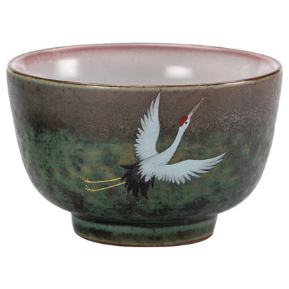 Hand-painted Crane Japanese Vintage Ceramic Tea Cup Household Kung Fu Tea Set