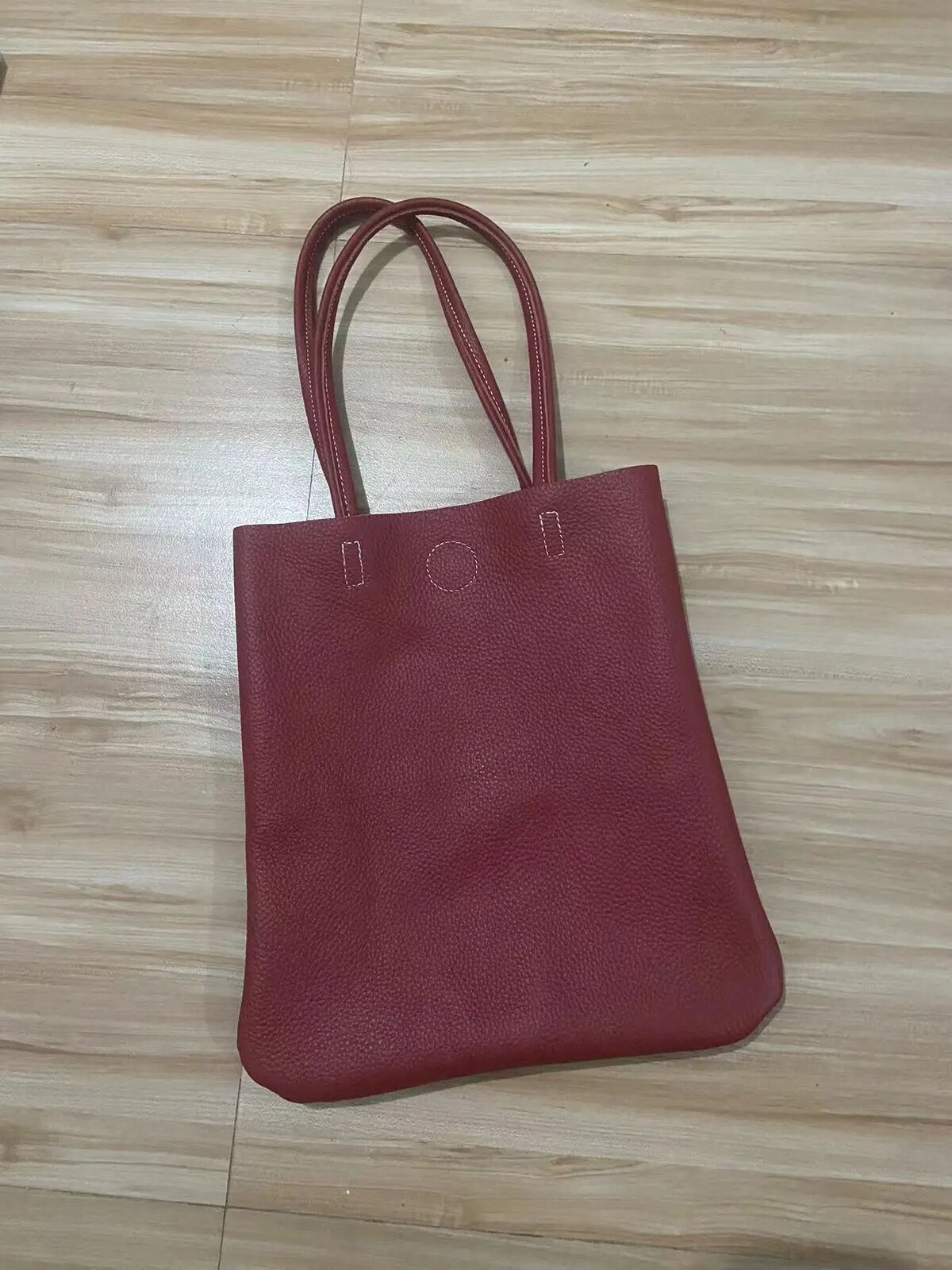 Women Tote Bag Simple Girl Cowhide Handbag Student Shoulder Bag