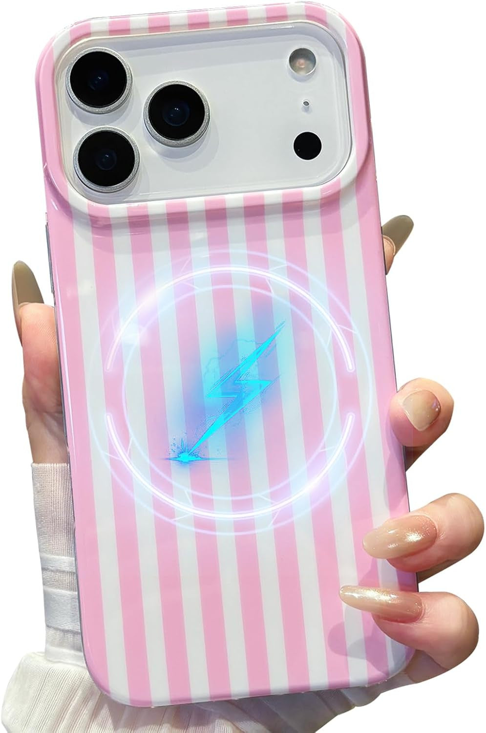 Magnetic for Iphone 17 Pro Max Case Striped Phone Case Cute Women Girly Trendy C
