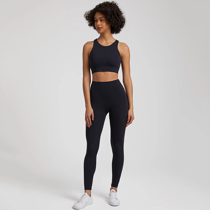 Yoga Set Women Gym Set Clothes 2pcs Running Suit Sports Leggings Pant Sportswear