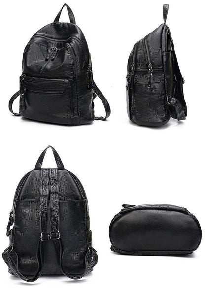 Synthetic Leather Backpack Small Student School Bag Traveling Shoulder Purse 1PC