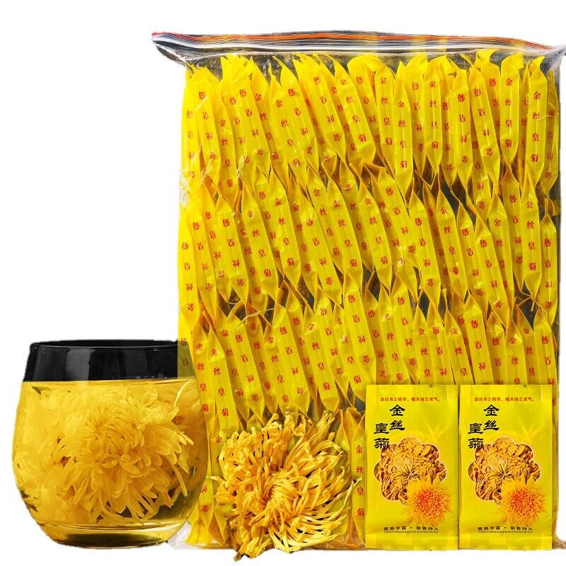 100pcs Emperor Chrysanthemum Tea Bags Giant Golden JU HUA Big Blooming Tea