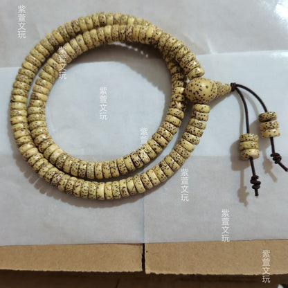 Hainan Xingyue Bodhi Chicken Oil Yellow 3x7mm High Density 114 Beads Bracelet