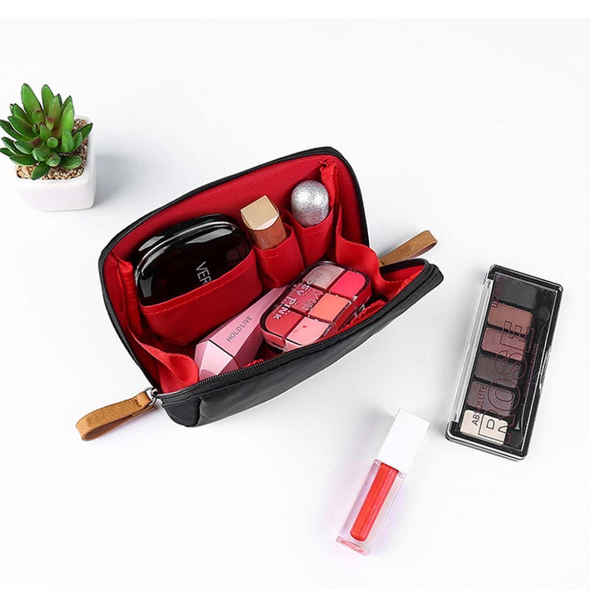 Makeup Bag Cosmetic Pouch Toiletry Waterproof Purses 7*14*10 CM Traveling Case