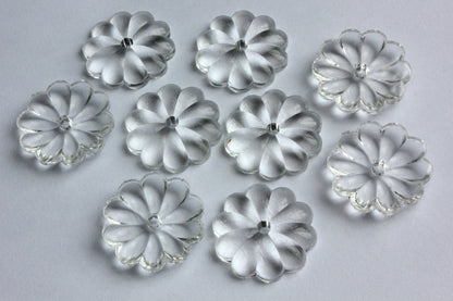 10PCS U PICK FLOWER ROSETTE CRYSTAL CHANDELIER GLASS DROP PENDANTS BEADS PARTS