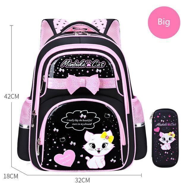 Primary PU leather School Bag Fashion Girls With Cute Waterproof Backpack