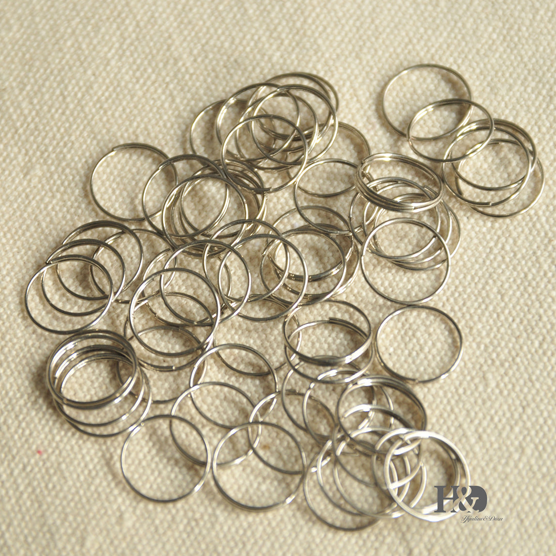 100 Silver Prisms Rings Connectors Crystal Chandelier Lamp Parts Wedding Decor