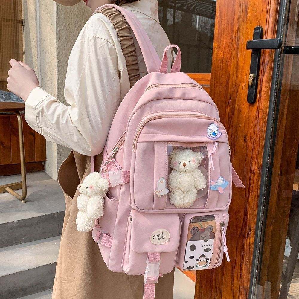 Large Backpack Waterproof Nylon Schoolbag College Traveling Book Bag 31*14*44 CM