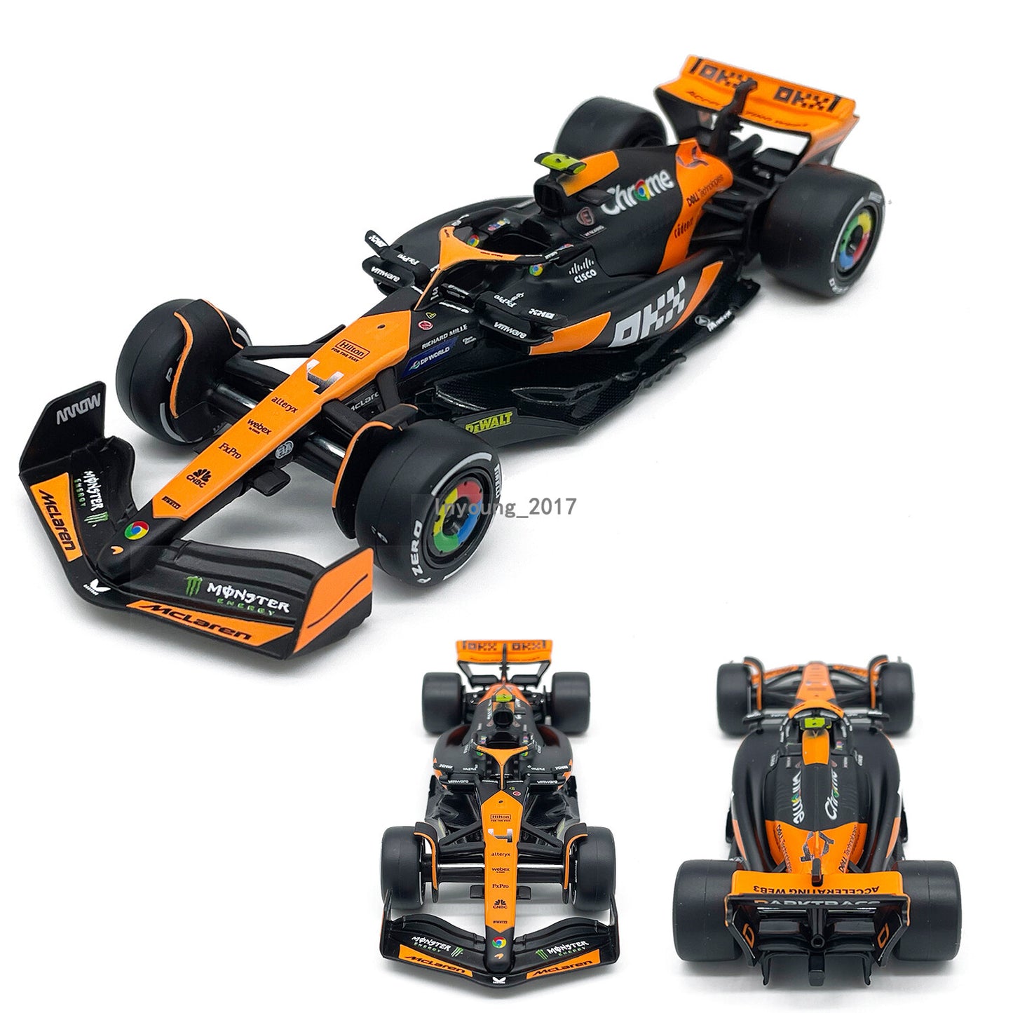 1:43 McLaren MCL38 Model Car Miami Grand Prix 2024 Formula 1 Team Lando Norris