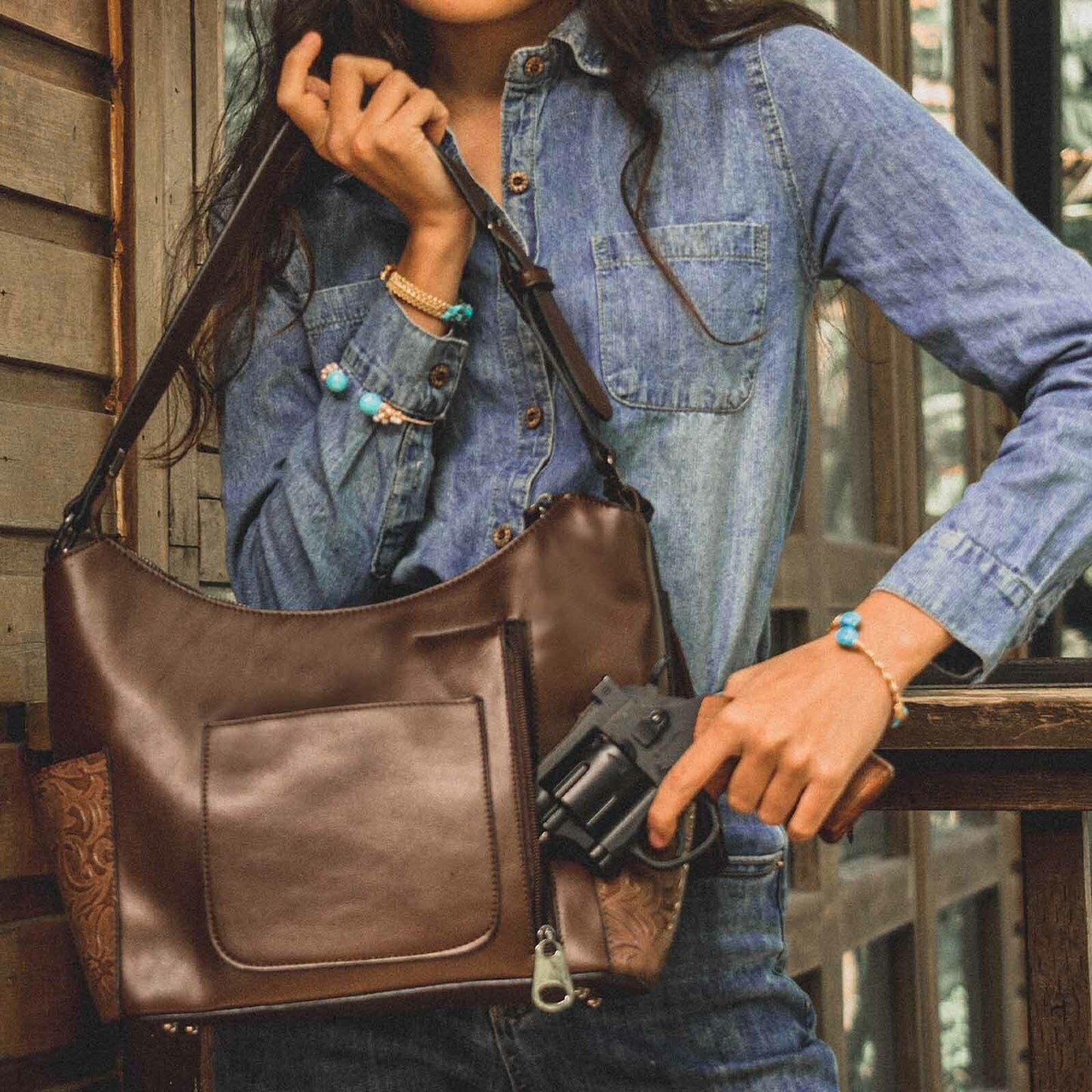Celela Women Hand Bag Fringe Studs Embossed Hobo Tote Bag Purse Shoulder Bags