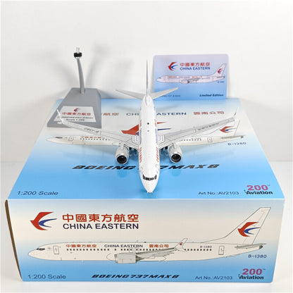 1:200 Aviation CHINA EASTERN BOEING B737MAX8 Passenger Plane Diecast Plane Model