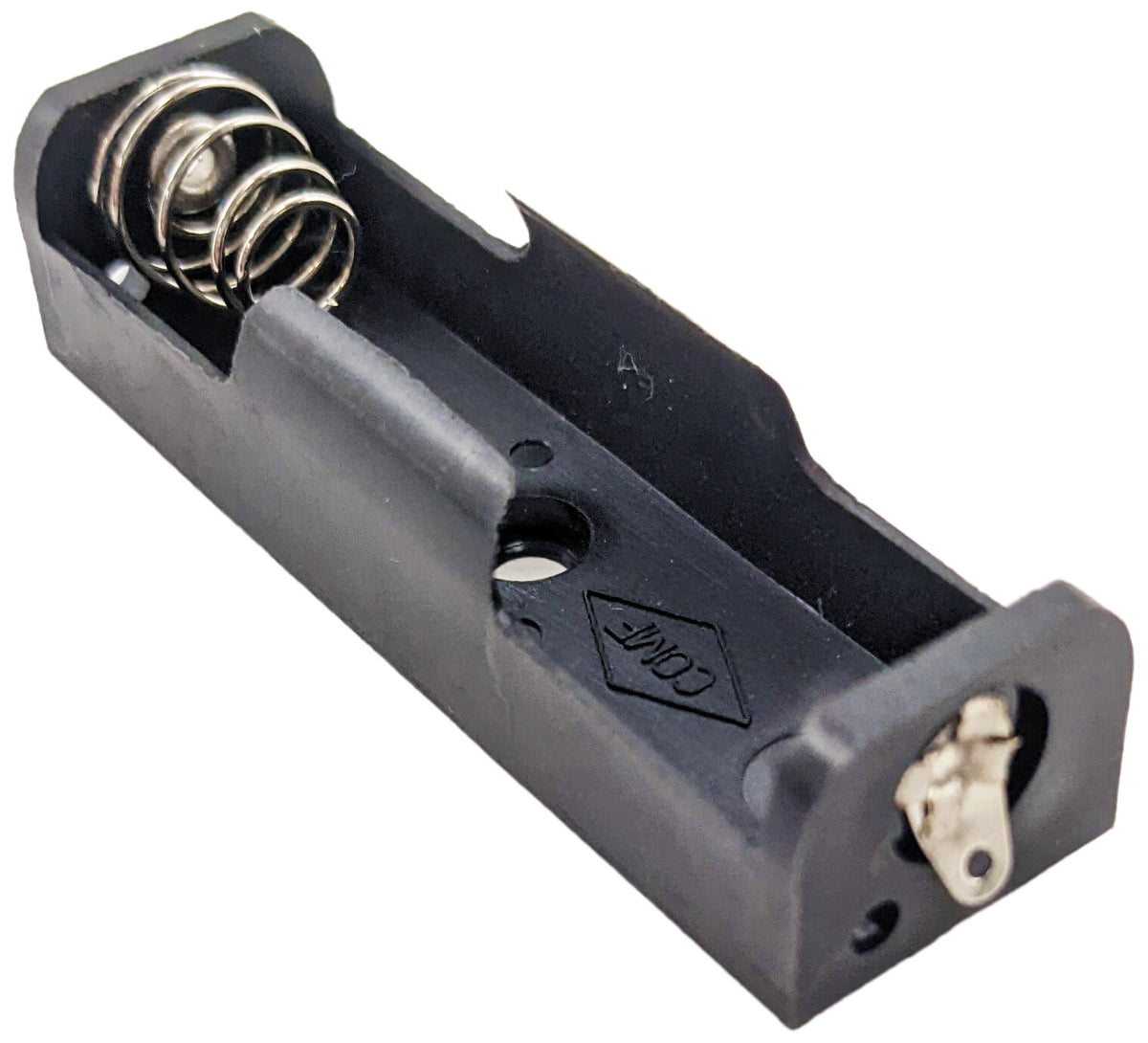 Single AA Battery Holder w\ Solder Lugs, Plastic, 2.25" x 0.67" x 0.55"
