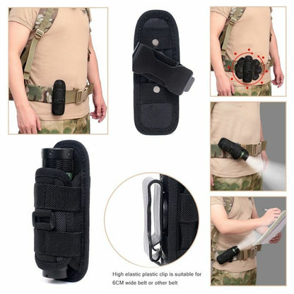 Tactical Flashlight Pouch Holster Torch Case Belt Bag Camping Survival Equipment