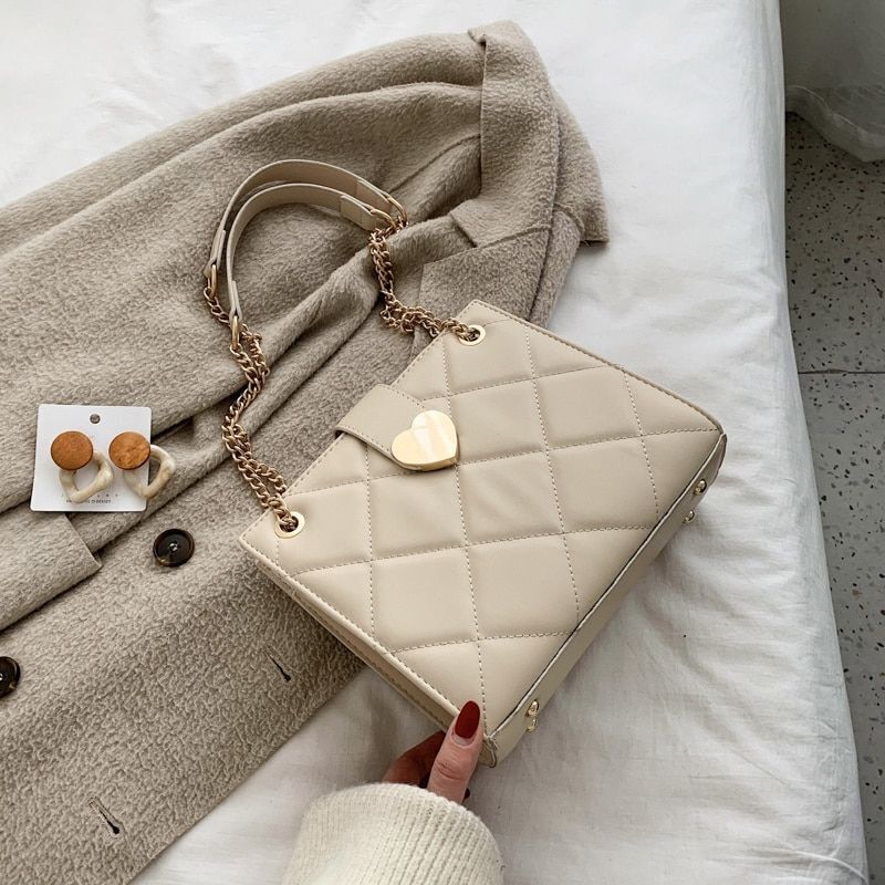 Crossbody Bags Synthetic Leather Shoulder Messenger Bag Chain Purse 19*9*22 CM