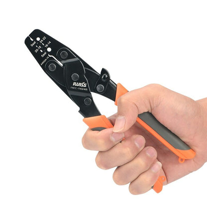 IWISS Non Insulated Open Barrel Terminal Crimp Tool-Wire Crimper Pliers 24-14AWG