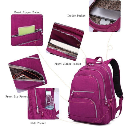 School Backpack Mochila Bag Nylon Waterproof Laptop Purse 33*16*47 CM Polyester
