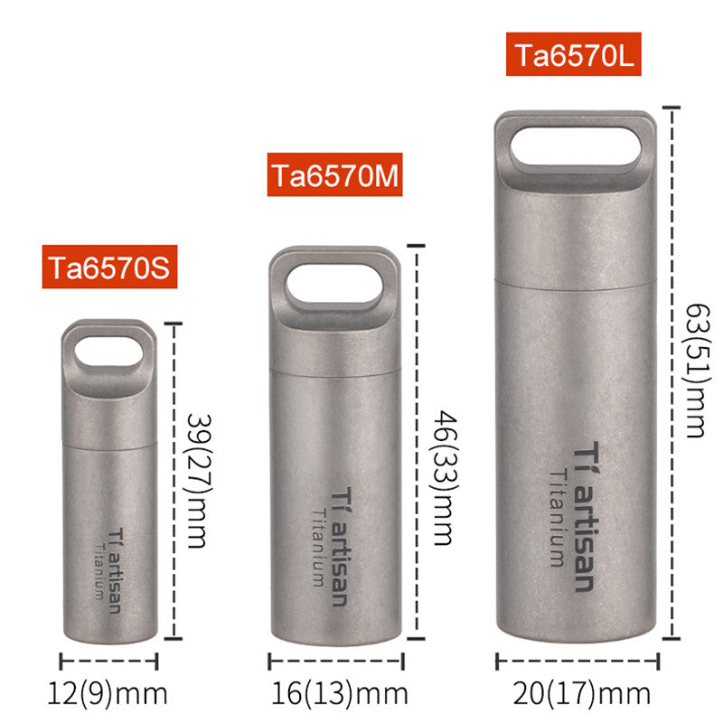 New Pure Titanium Mini Sealed Waterproof Pill Box Storage Pendant Box EDC Tools