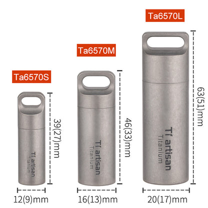 New Pure Titanium Mini Sealed Waterproof Pill Box Storage Pendant Box EDC Tools