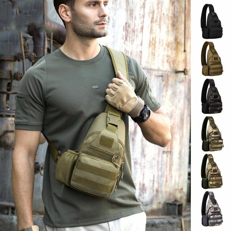 Shoulder Bag Bottle Pouch Chest Outdoor Travel Hunting Climbing Hiking Backpack