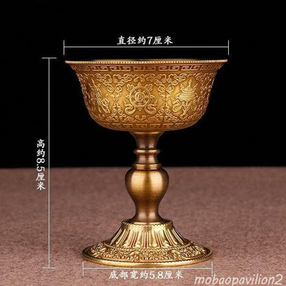 8.5cm Tibetan Buddhism Pure Copper Supply Lamp Buddhist Altar Butter Lamp Holder