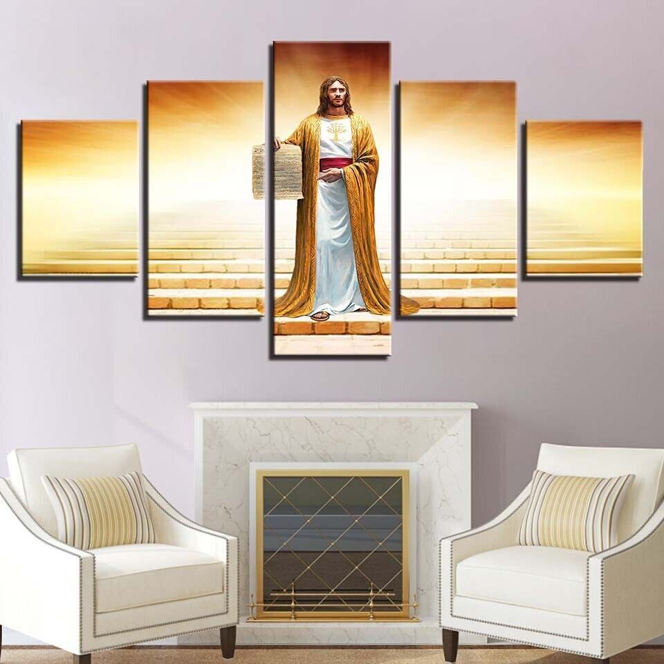 Jesus Christ Portrait Canvas Prints Painting Wall Art Home Decor Picture 5PCS