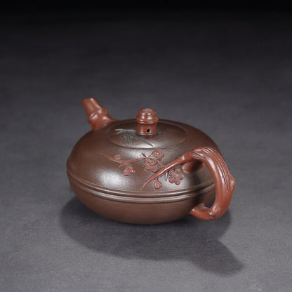 Chinese Yixing Zisha Clay Handmade Exquisite Teapot （松竹梅 底款：汪寅仙）